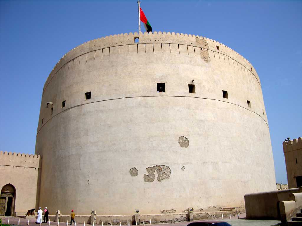 Muscat 06 Nizwa 04 Round Tower Outside The 17C Nizwa Fort served for 300 years as a palace, prison and seat of government. Its great, round, golden tower, the biggest in Oman, dates from 1649.